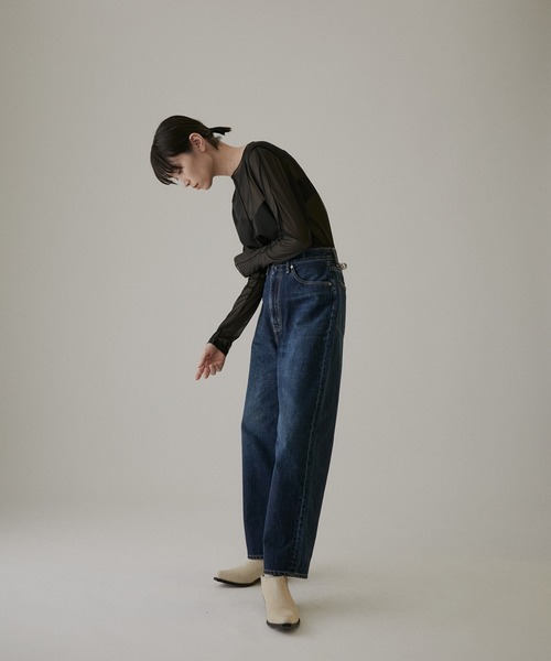 SALON adam et rope'（サロン アダム エ ロペ）の「【雑誌掲載】ハイゲージチュールボートネックシアープルオーバー【洗える】（Tシャツ/カットソー・レディース・ブラック/ホワイト・FREE）」の11枚目の写真