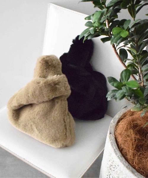 PICCIN（ピッチン）の「エコファー2wayバッグ（トートバッグ・レディース・ベージュ/ブラック・FREE）」の3枚目の写真