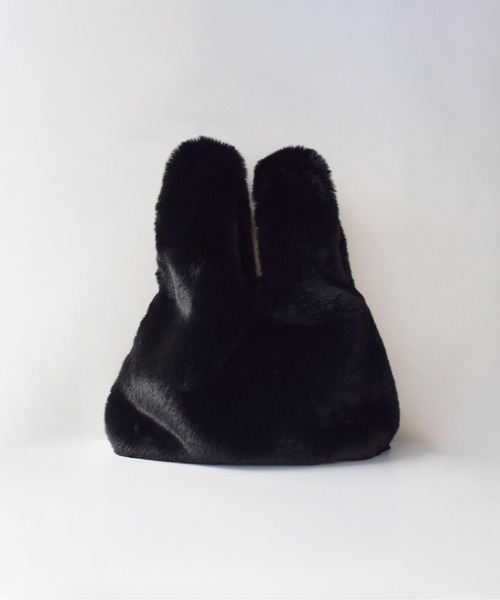 PICCIN（ピッチン）の「エコファー2wayバッグ（トートバッグ・レディース・ベージュ/ブラック・FREE）」の5枚目の写真