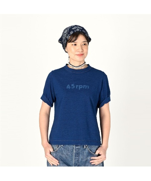 45R（フォーティーファイブアール）| SEAINDIGOの45星Tシャツ 45R（フォーティファイブアール）の「ブルフラワーロゴプリント