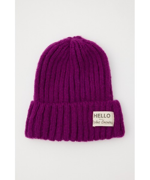 RODEO CROWNS WIDE BOWL(ロデオクラウンズワイドボウル)の「RIB COLOR BEANIE(ニットキャップ/ビーニー・レディース・アイボリー/オレンジ/パープル/ブラック・FREE)」の2枚目の写真