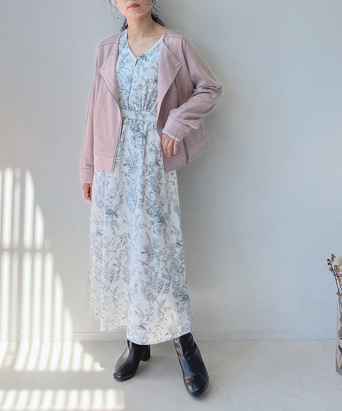 AS KNOW AS plus（アズノゥアズプラス）の「☆ポンチなライダースジャケット（ライダースジャケット・レディース・ピンク/モカ/アイボリー/スミクロ/グレイッシュベージュ・FREE）」の17枚目の写真