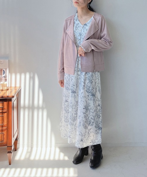 AS KNOW AS plus（アズノゥアズプラス）の「☆ポンチなライダースジャケット（ライダースジャケット・レディース・ピンク/モカ/アイボリー/スミクロ/グレイッシュベージュ・FREE）」の18枚目の写真