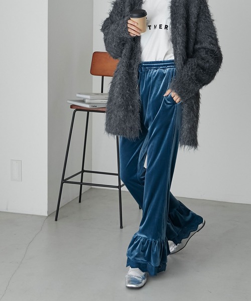 tricot COMME des GARCONS ベロアズボン　フリル レース tricot COMME des GARCONS(トリココムデギャルソン) 90's～00's