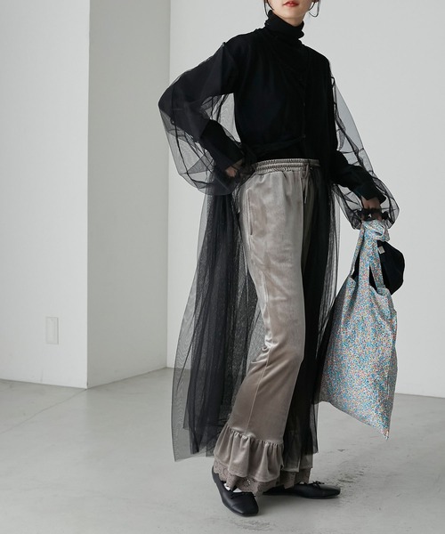 tricot COMME des GARCONS ベロアズボン　フリル レース COMME des GARCONS - COMME des GARCONSコムデギャルソン レース