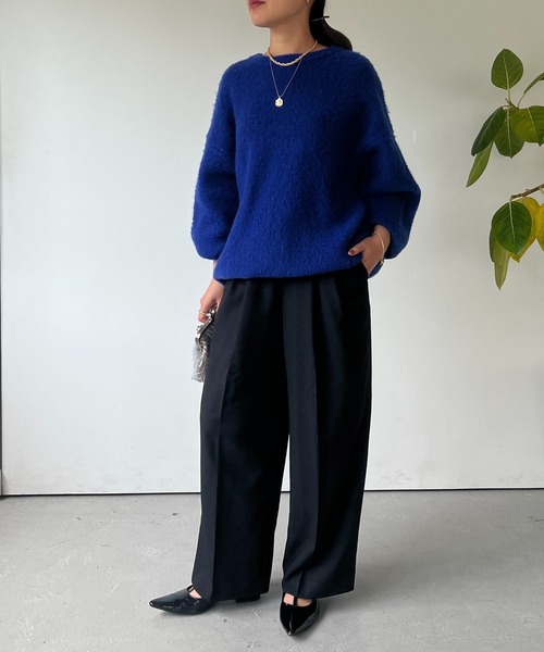 un dix cors(アンディコール)の「タックワイドパンツ(スラックス・レディース・ブラック/ベージュ・FREE)」の22枚目の写真