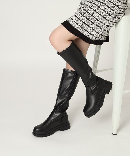 cs T&P(シーエスティーアンドピー)の「2段ソールロングブーツ(ブーツ・レディース・ブラック・S/M/L/LL)」の2枚目の写真