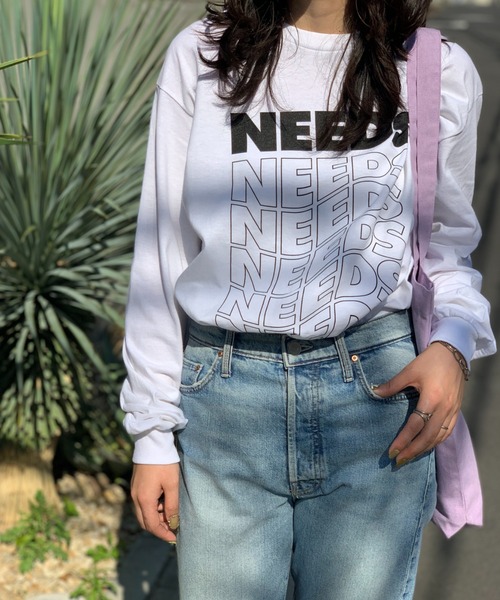 mi via loca(ミヴィアロカ)の「GILDAN NEEDS ロゴロンTシャツ 【MVL009】(Tシャツ/カットソー・レディース・オートミール/オフホワイト/スミクロ/ホワイト×ブラック・MEDIUM/X-LARGE)」の3枚目の写真