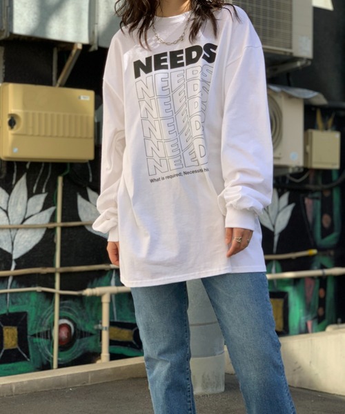 mi via loca(ミヴィアロカ)の「GILDAN NEEDS ロゴロンTシャツ 【MVL009】(Tシャツ/カットソー・レディース・オートミール/オフホワイト/スミクロ/ホワイト×ブラック・MEDIUM/X-LARGE)」の6枚目の写真