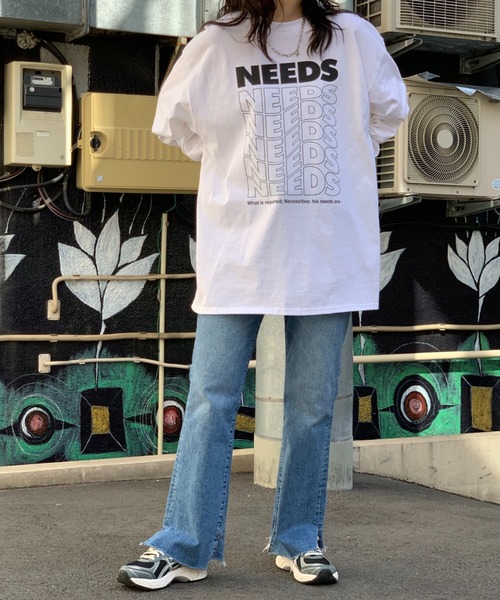 mi via loca(ミヴィアロカ)の「GILDAN NEEDS ロゴロンTシャツ 【MVL009】(Tシャツ/カットソー・レディース・オートミール/オフホワイト/スミクロ/ホワイト×ブラック・MEDIUM/X-LARGE)」の9枚目の写真