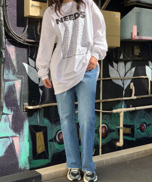 mi via loca(ミヴィアロカ)の「GILDAN NEEDS ロゴロンTシャツ 【MVL009】(Tシャツ/カットソー・レディース・オートミール/オフホワイト/スミクロ/ホワイト×ブラック・MEDIUM/X-LARGE)」の10枚目の写真