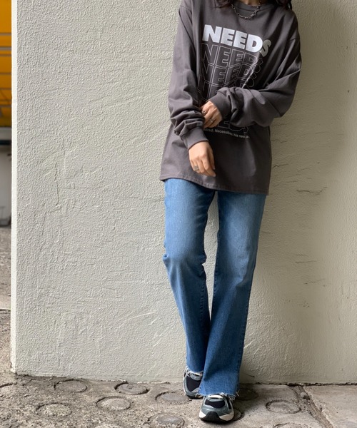 mi via loca(ミヴィアロカ)の「GILDAN NEEDS ロゴロンTシャツ 【MVL009】(Tシャツ/カットソー・レディース・オートミール/オフホワイト/スミクロ/ホワイト×ブラック・MEDIUM/X-LARGE)」の14枚目の写真