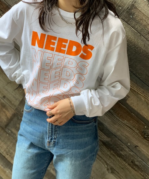 mi via loca(ミヴィアロカ)の「GILDAN NEEDS ロゴロンTシャツ 【MVL009】(Tシャツ/カットソー・レディース・オートミール/オフホワイト/スミクロ/ホワイト×ブラック・MEDIUM/X-LARGE)」の16枚目の写真