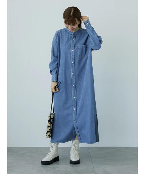 Lugnoncure（ルノンキュール）の「デニムオーバーシャツワンピース（ワンピース・レディース・ブルー/ネイビー・F）」の3枚目の写真