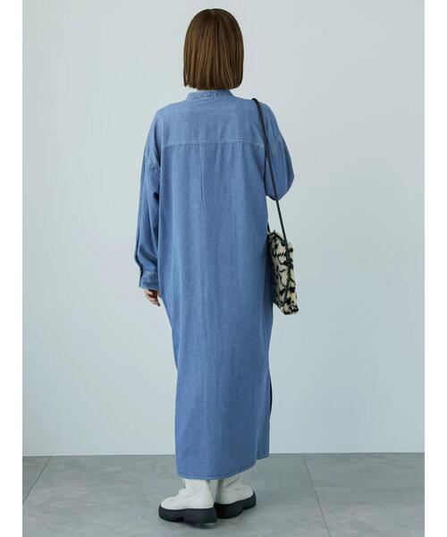 Lugnoncure（ルノンキュール）の「デニムオーバーシャツワンピース（ワンピース・レディース・ブルー/ネイビー・F）」の9枚目の写真