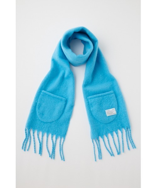 MOUSSY（マウジー）の「PATCH POCKET ストール（マフラー・レディース・ダークブラウン/アイボリー/ブルー・FREE）」の3枚目の写真