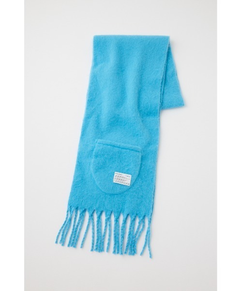 MOUSSY（マウジー）の「PATCH POCKET ストール（マフラー・レディース・ダークブラウン/アイボリー/ブルー・FREE）」の5枚目の写真