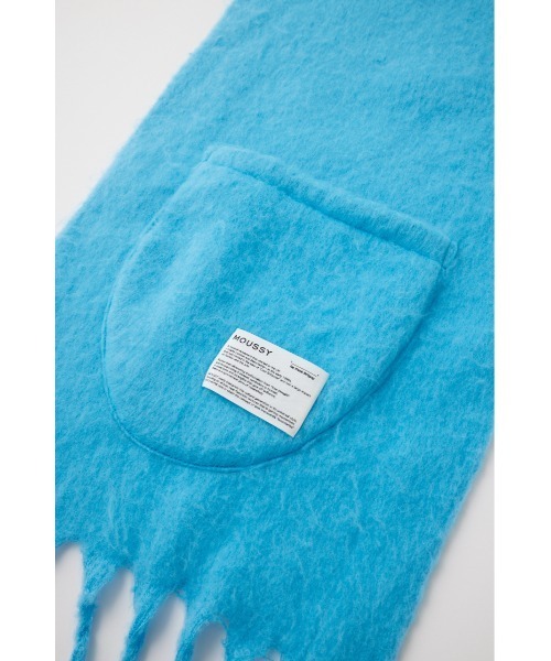 MOUSSY（マウジー）の「PATCH POCKET ストール（マフラー・レディース・ダークブラウン/アイボリー/ブルー・FREE）」の6枚目の写真