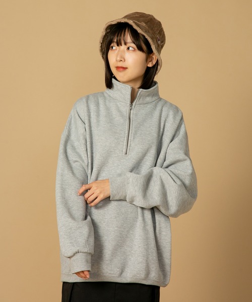 UNIIT(ユニット)の「【UNIIT/ユニット】ヘビーウェイト 裏起毛 ビッグシルエット ハーフジップスウェット フロントジップ(スウェット・メンズ・グレー/ブラック/オフホワイト/ブルー系その他・MEDIUM/LARGE/X-LARGE)」の13枚目の写真