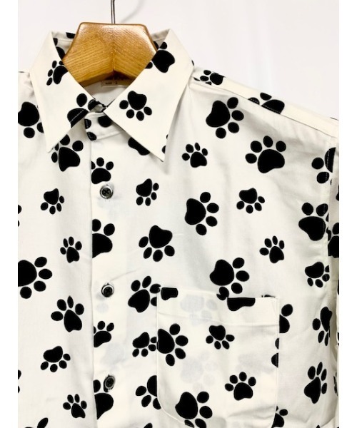 セール】ネコ柄 フレンチブル柄 アニマル総柄シャツ 日本製（シャツ