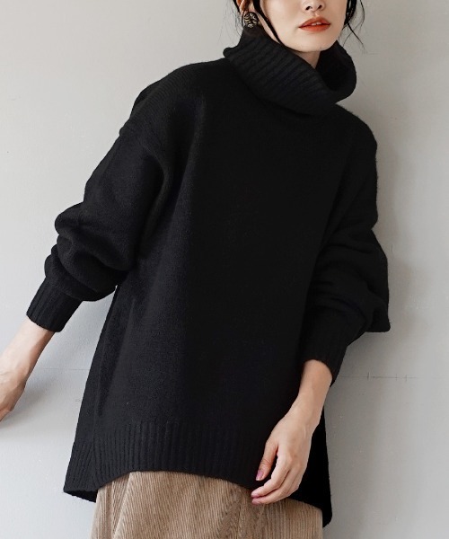 apartment department(アパートメントデパートメント)の「タートルネック ワイドプルオーバー(ニット/セーター・レディース・アイボリー/ブルー/ブラック/レッド/ライトブラウン/グリーン/ベージュ/ネイビー・M)」の3枚目の写真