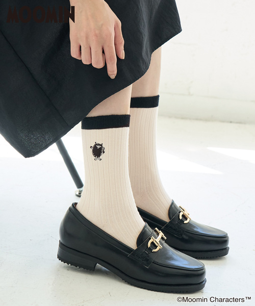 MOOMIN(ムーミン)の「【MOOMIN ×ROPE' PICNIC】ソックス(ソックス/靴下・レディース・ワイン/キナリ/ブラック・FREE)」の2枚目の写真
