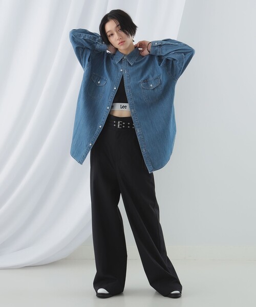 Ray BEAMS（レイビームス）の「Lee / WORK SHIRTS（シャツ/ブラウス・レディース・ベージュ/ブルー・ONE SIZE）」の10枚目の写真