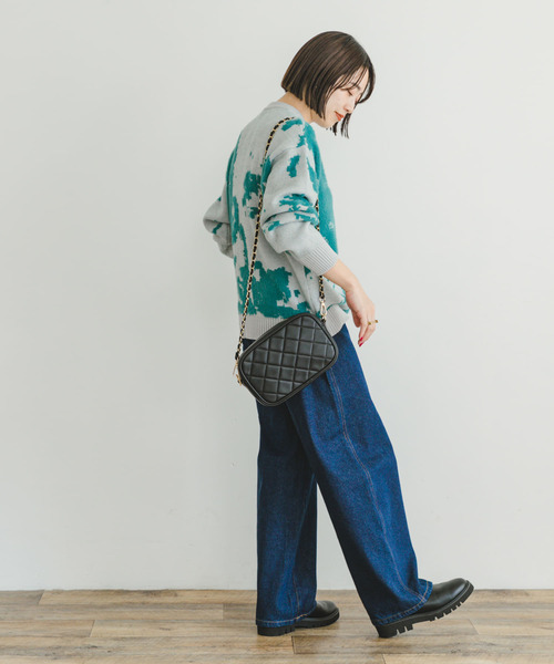 ITEMS URBANRESEARCH（アイテムズ アーバンリサーチ）の「ジャガードクルーネックカーディガン（カーディガン/ボレロ・レディース・グレー/チャコールグレー/ブラウン・FREE）」の12枚目の写真