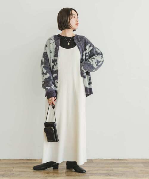 ITEMS URBANRESEARCH（アイテムズ アーバンリサーチ）の「ジャガードクルーネックカーディガン（カーディガン/ボレロ・レディース・グレー/チャコールグレー/ブラウン・FREE）」の18枚目の写真