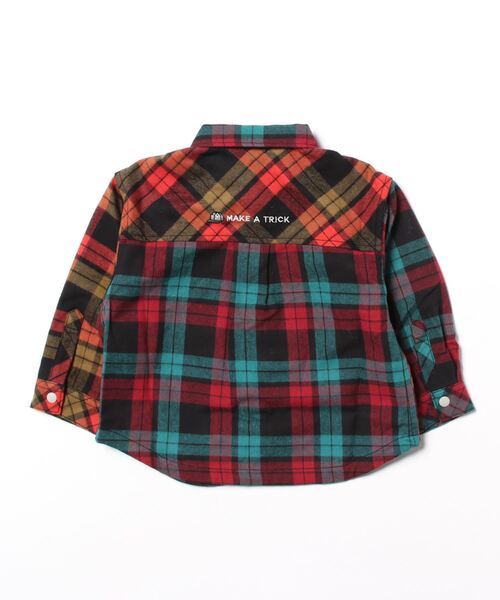 kladskap(クレードスコープ)の「スケボーザウルスチェック長袖シャツ(シャツ/ブラウス・キッズ・マルチ/イエロー・100cm/110cm/90cm/120cm/130cm)」の21枚目の写真