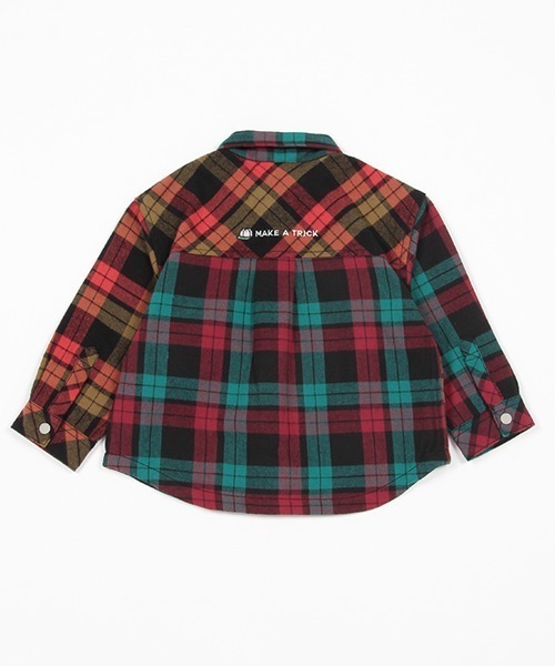 kladskap(クレードスコープ)の「スケボーザウルスチェック長袖シャツ(シャツ/ブラウス・キッズ・マルチ/イエロー・100cm/110cm/90cm/120cm/130cm)」の15枚目の写真