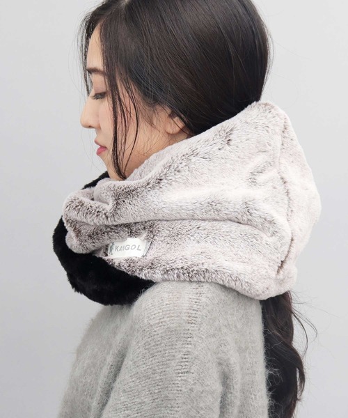 セール】配色 ボリューム ファー スヌード（ネックウォーマー/スヌード