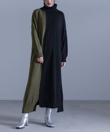 タートルネック ニットワンピ ロングニット」に該当する