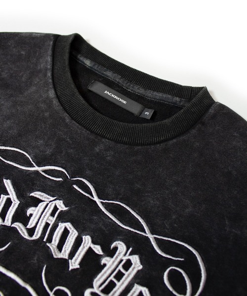 JACKROSE(ジャックローズ)の「JE-ジャックダニエル風ケミカルクルー(スウェット・メンズ・ブラック/グレー・M/L)」の5枚目の写真