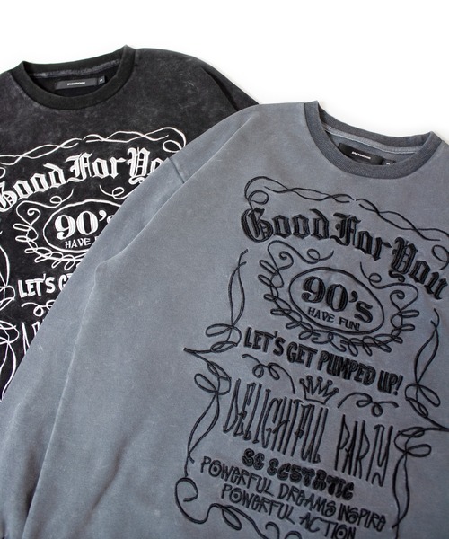 JACKROSE(ジャックローズ)の「JE-ジャックダニエル風ケミカルクルー(スウェット・メンズ・ブラック/グレー・M/L)」の11枚目の写真