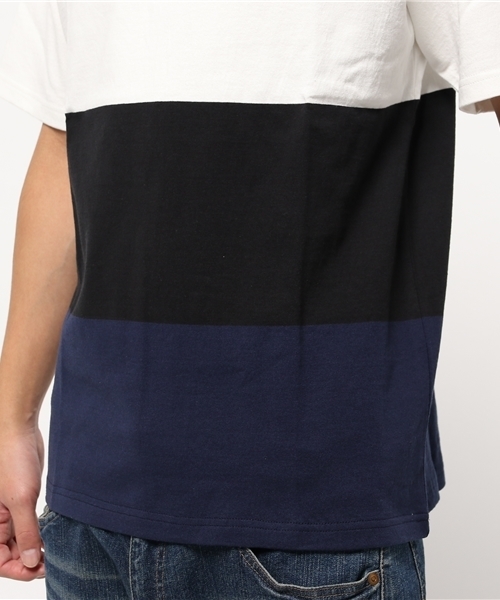 WHO'S WHO gallery（フーズフーギャラリー）の「【BOYMAN】パネルボーダークルー（Tシャツ/カットソー・メンズ・レッド/ネイビー/ホワイト・MEDIUM/LARGE）」の6枚目の写真