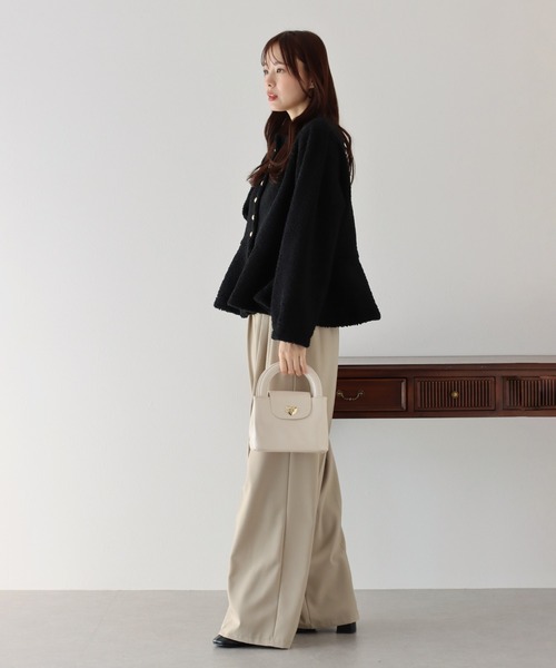 BLUEEAST（ブルーイースト）の「ボアペプラムジャケット（ノーカラー