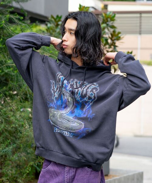 ストーンウォッシュ ハードグラフィック パーカー（パーカー）｜UNIIT（ユニット） 8,789円