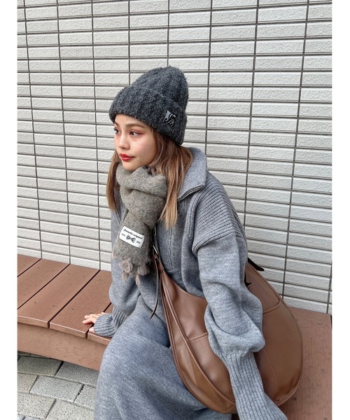 JUMELLE（ジュメロ）の「mix knit cap（ニットキャップ/ビーニー・レディース・チャコールグレー/アイボリー・FREE）」の17枚目の写真