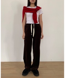 ESSENTIALS ロゴパッチベロアスウェットパンツ メンズ プレミアム ヘビーウェイト アイコン ルーズ オープン