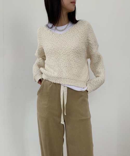 Didot.showroom（ディドット ショールーム）の「【DIDOT.】ベロアスウェットパンツ（スウェットパンツ・レディース・ブラック/ベージュ/ブラウン/ヘザーグレー・FREE）」の15枚目の写真