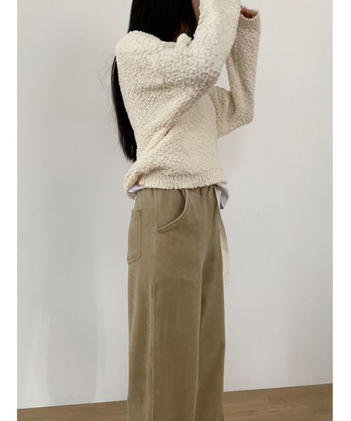 Didot.showroom（ディドット ショールーム）の「【DIDOT.】ベロアスウェットパンツ（スウェットパンツ・レディース・ブラック/ベージュ/ブラウン/ヘザーグレー・FREE）」の16枚目の写真