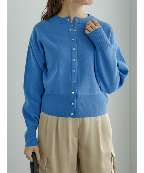 Te chichi（テチチ）の「ミラノリブクルーネックカーディガン（カーディガン/ボレロ・レディース・グレー/ブルー/オフホワイト/ピンク/ミント・F）」の5枚目の写真