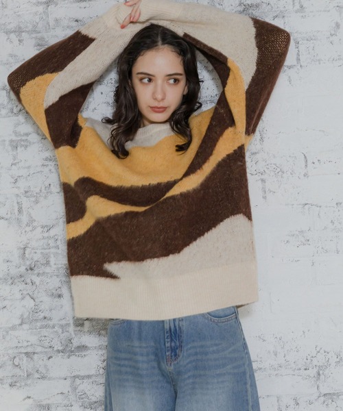 LAKOLE(ラコレ)の「7ゲージジャガードプルオーバー / 997046(ニット/セーター・レディース・レッド系その他/ブルー系その他/ブラウン系その他/パープル系その他・MEDIUM/SMALL)」の1枚目の写真