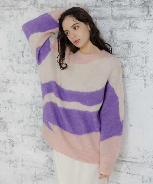 LAKOLE(ラコレ)の「7ゲージジャガードプルオーバー / 997046(ニット/セーター・レディース・レッド系その他/ブルー系その他/ブラウン系その他/パープル系その他・MEDIUM/SMALL)」の3枚目の写真