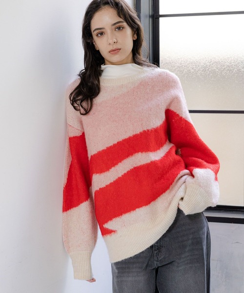 LAKOLE(ラコレ)の「7ゲージジャガードプルオーバー / 997046(ニット/セーター・レディース・レッド系その他/ブルー系その他/ブラウン系その他/パープル系その他・MEDIUM/SMALL)」の4枚目の写真