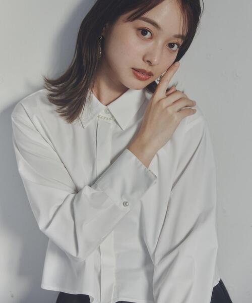 PROPORTION BODY DRESSING（プロポーションボディドレッシング）の「パール取外しシャツ / 1214110106（シャツ/ブラウス・レディース・ホワイト/ブルー・FREE）」の7枚目の写真