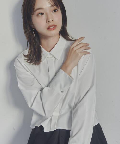 PROPORTION BODY DRESSING（プロポーションボディドレッシング）の「パール取外しシャツ / 1214110106（シャツ/ブラウス・レディース・ホワイト/ブルー・FREE）」の9枚目の写真