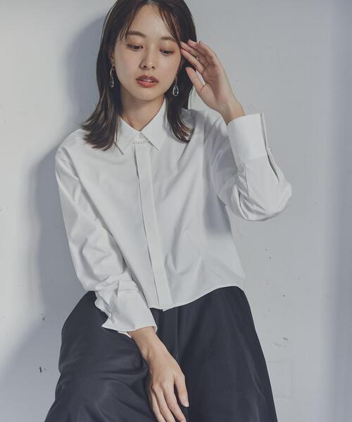 PROPORTION BODY DRESSING（プロポーションボディドレッシング）の「パール取外しシャツ / 1214110106（シャツ/ブラウス・レディース・ホワイト/ブルー・FREE）」の10枚目の写真