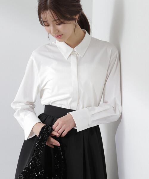 PROPORTION BODY DRESSING（プロポーションボディドレッシング）の「パール取外しシャツ / 1214110106（シャツ/ブラウス・レディース・ホワイト/ブルー・FREE）」の15枚目の写真